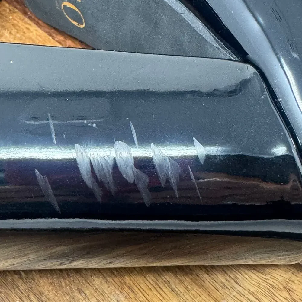 JLO Jennifer Lopez Mid Calf Ankle Black Patent Faux Leather Boots Shoes Size 9 - Picture 6 of 10